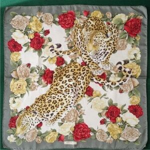 Salvatore Ferragamo Leopard and Floral Silk Scarf